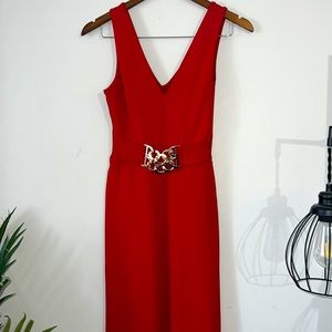 Red Sleeveless Romper w/belt